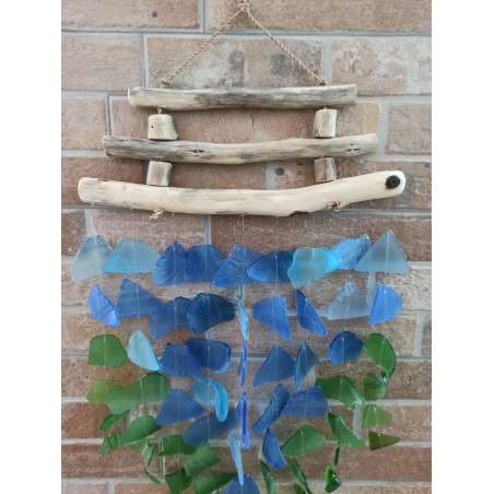 Glockenspiel aus recyceltem Glas - Blau und Grün