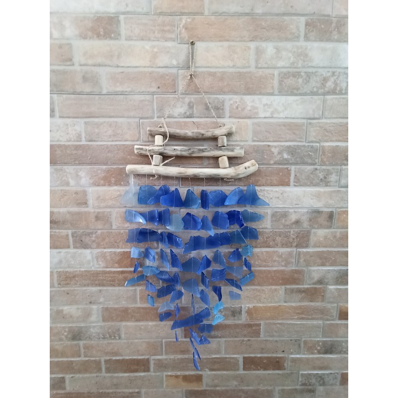 Windgong van gerecycleerd glas - Blauw-CARRILLON VAN GERECYCLED GLAS-HOSTENATURA