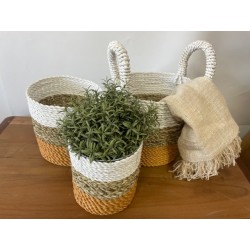 Seaweed basket set - Orange/Natural/White