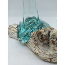 Cast Glass on Bleached Wood - Vase - Small