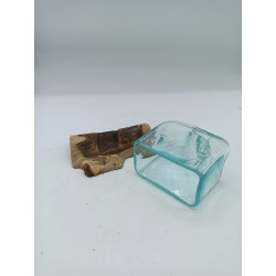 Fused Glass Tank on Wood with Stand - Small Bowl