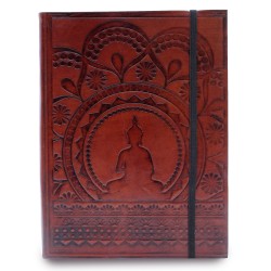 Caderno mediano con elástico - Mandala tibetano