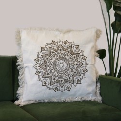 Poduszka Lotos Mandala - 60x60cm - brąz