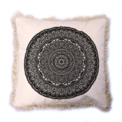 Coixí Mandala Tradicional - 45x45cm - negre