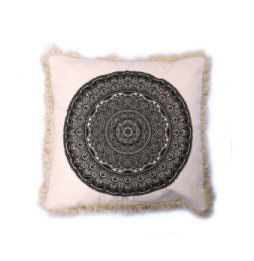 Cojín Mandala Tradicional - 45x45cm - negro