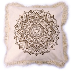 Coussin Mandala Lotus - 45x45cm - bronze