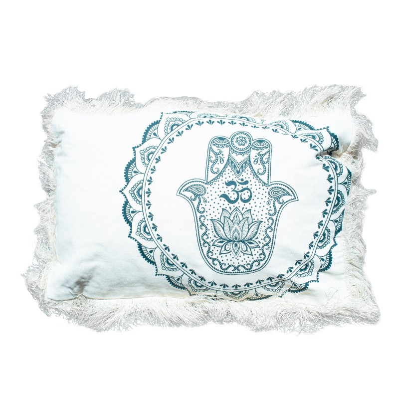 Hamsa Mandala Coussin - 30x50cm - vert-HOUSSES DE COUSSIN-HOSTENATURA