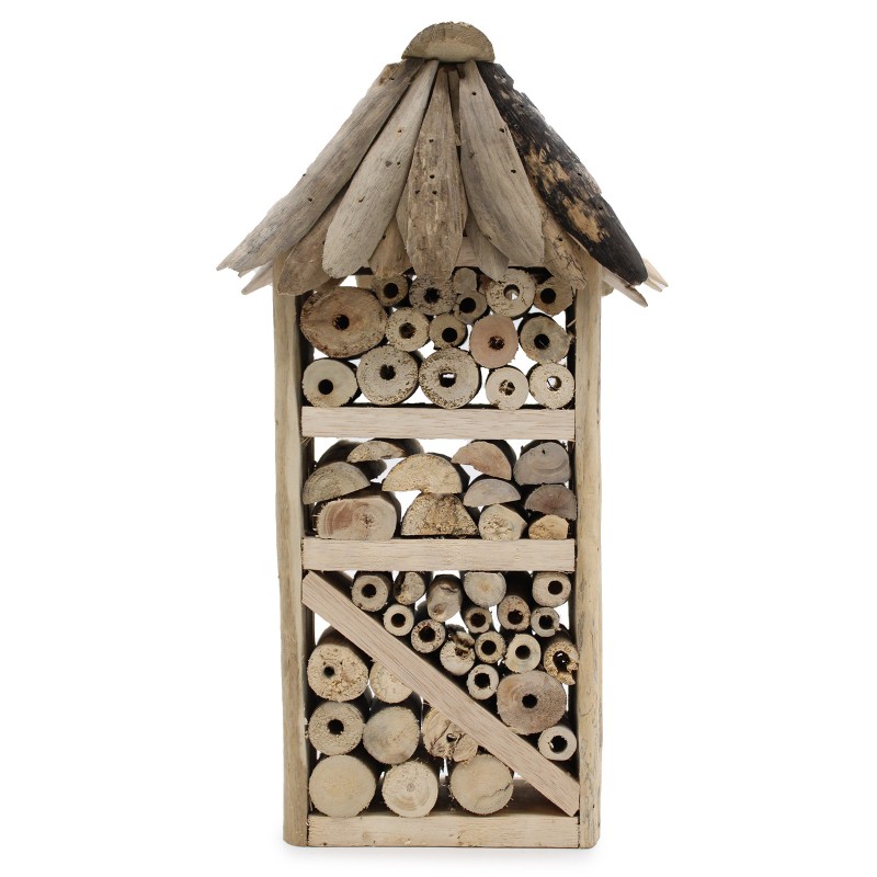 Driftwood Insect & Bee Shelter - Two-story home-BIRD BOXES-HOSTENATURA