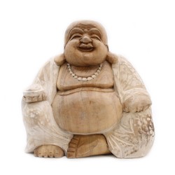 Buda feliz - Blanqueado 30 cm