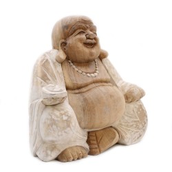 Buddha fericit - Albit 30 cm