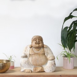 Happy Buddha - Gebleekt 30cm