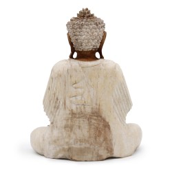 Statuia lui Buddha văruită în alb - 30 cm Transmitere didactică