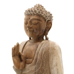 Statua di Buddha imbiancata - Trasmissione dell'insegnamento di 30 cm