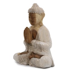 Whitewashed Buddha Statue - 30cm Welcome