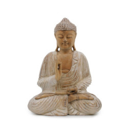 Estatua de Buda blanqueada - 40 cm Transmisión de enseñanza