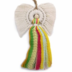 Ange en macramé - Arc-en-ciel