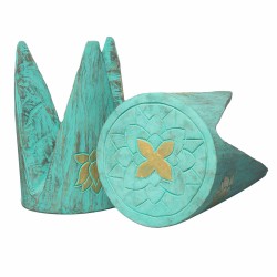 Lot de 2 tables/tabourets imbriqués - Turquoise Lrg