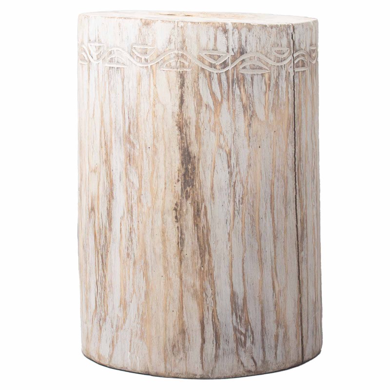 Tribal Kruk / Tafel - Albasia - Whitewash-ALBASIA HOUTEN STAMTAFELS-HOSTENATURA