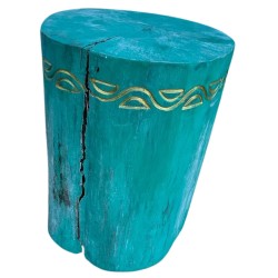 Tabouret / Table Tribal - Albasia - Turquoise