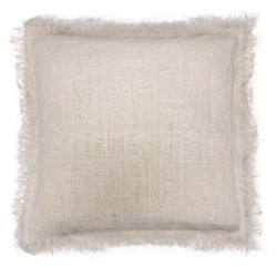 Housse de coussin en lin 45x45cm avec franges