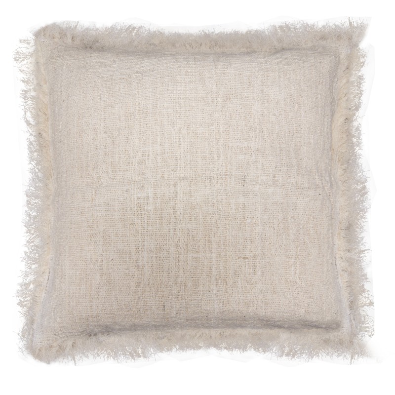 Linen Cushion Cover 45x45cm with Fringes-CUSHION COVER-HOSTENATURA