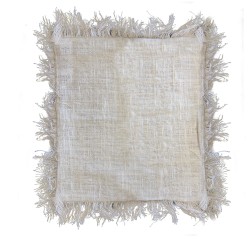 Housse de coussin en lin 60x60cm avec franges