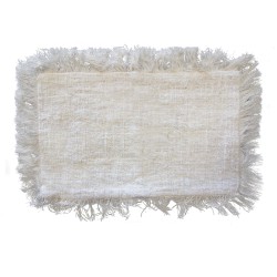 Linen Cushion Cover 30x50cm with Fringes