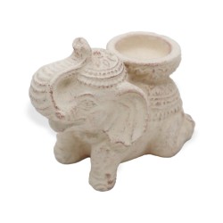 Elephant Incense Burner & Candlestick (cream)