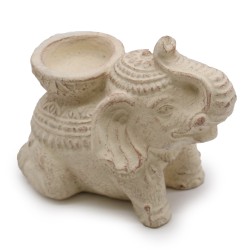 Elephant Incense Burner & Candlestick (cream)