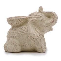 Elephant Incense Burner & Candlestick (cream)