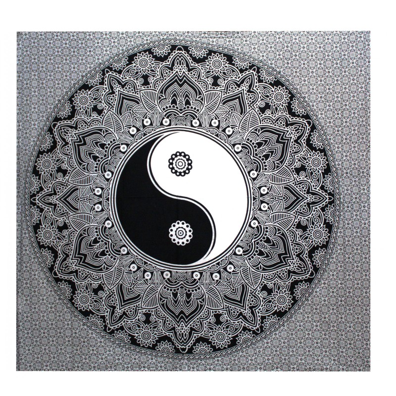 B&N Couvre-lit double en coton + Tapisserie - Ying yang-COUVRE-LITS EN COTON-HOSTENATURA