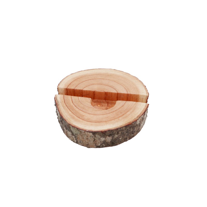 Porta cellulare piccolo (fetta intera) - Naturale-SUPPORTO MOBILE IN LEGNO NATURALE-HOSTENATURA