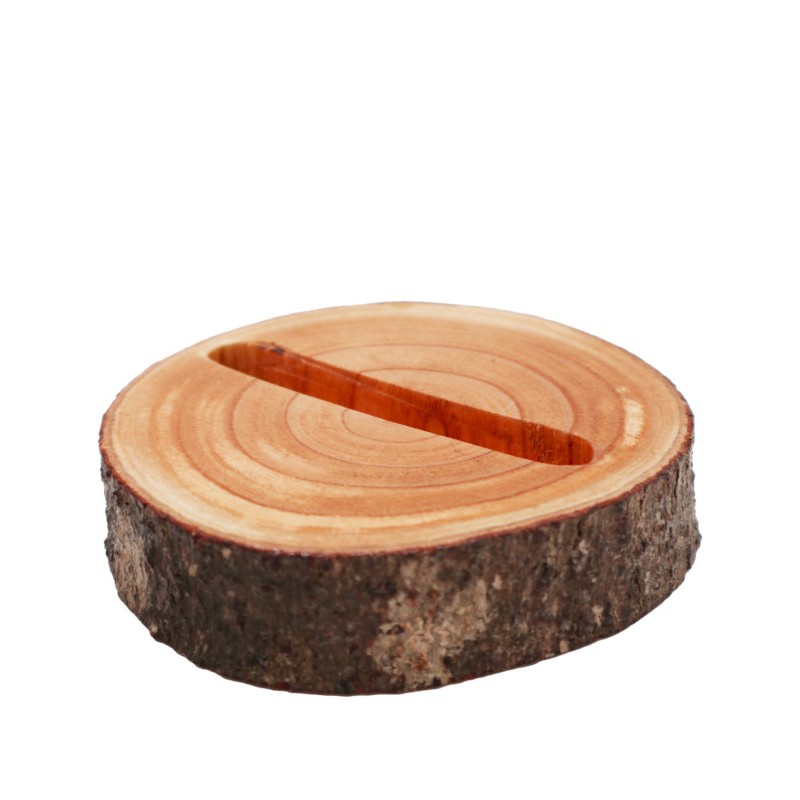 Soporte para teléfono de rexistro pequeno (ranura) - Natural-SOPORTE MÓVIL DE MADEIRA NATURAL-HOSTENATURA