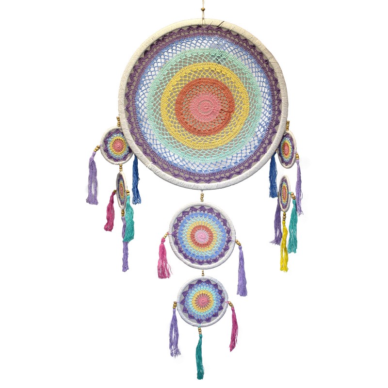 Amets Harrapatu Handia (55 cm) - Pastel Rainbow-BALI DREAM CATCHER-HOSTENATURA