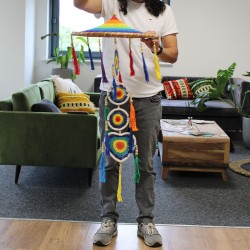 Large Dramatic Dream Catcher - Vivid Rainbow