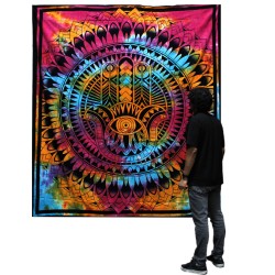 Double Cotton Bedspread + Tapestry - Hamsa