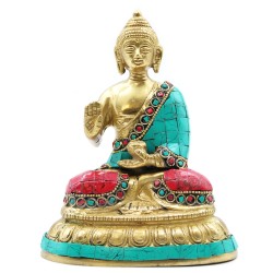 Figura de Buda de Latão - Bênção - 15cm