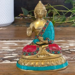 Figura de Buda de Latão - Bênção - 15cm