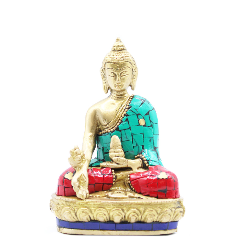 Figura de Buda de Latón - Mano Abajo - 11.5 cm-BUDHA ESTATUAK-HOSTENATURA