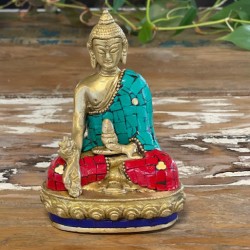 Brass Buddha Figure - Hand Down - 11.5 cm