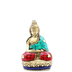 Figura de Buda de latón - Mans arriba - 7,5 cm