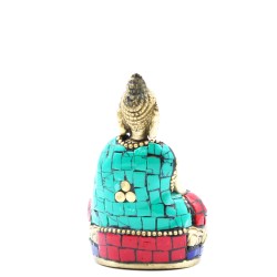 Figura de Buda de latón - Mans arriba - 7,5 cm