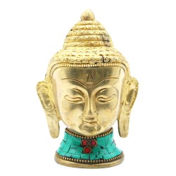 Buddha Figur aus Messing - Kopf Gr- 11,5 cm