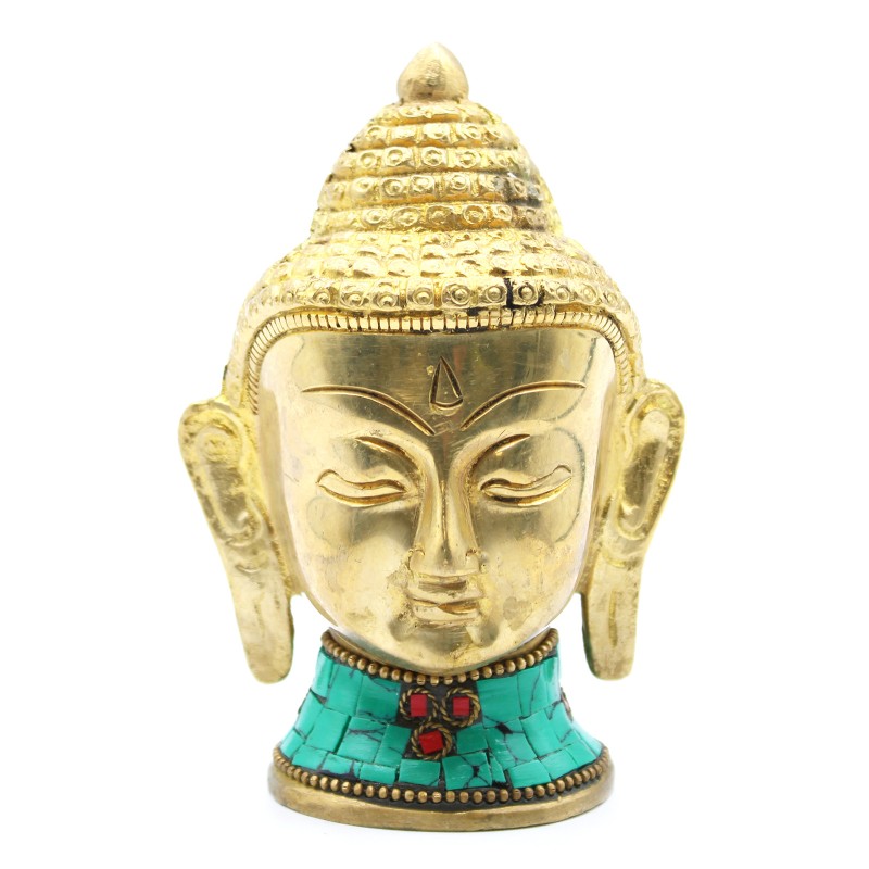 Figura de Buda em latão - Cabeça Gr- 11,5 cm-ESTÁTUAS DE BUDA DE BRONZE-HOSTENATURA