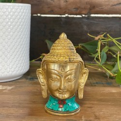 Buddha Figur aus Messing - Kopf Gr- 11,5 cm