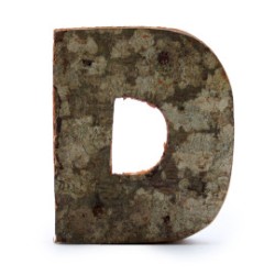 Lettera in corteccia rustica - "D" (12) - Piccola 7 cm