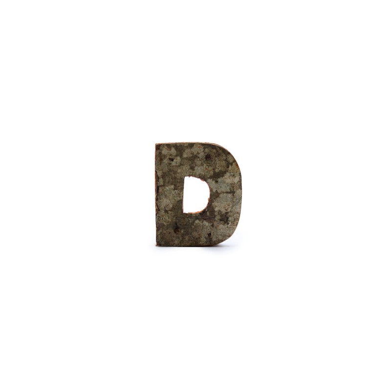 Rustic Bark Letter - "D" (12) - Small 7cm-DECORATIVE WOODEN LETTERS-HOSTENATURA