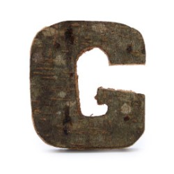 Lettera in corteccia rustica - "G" (12) - Piccola 7 cm