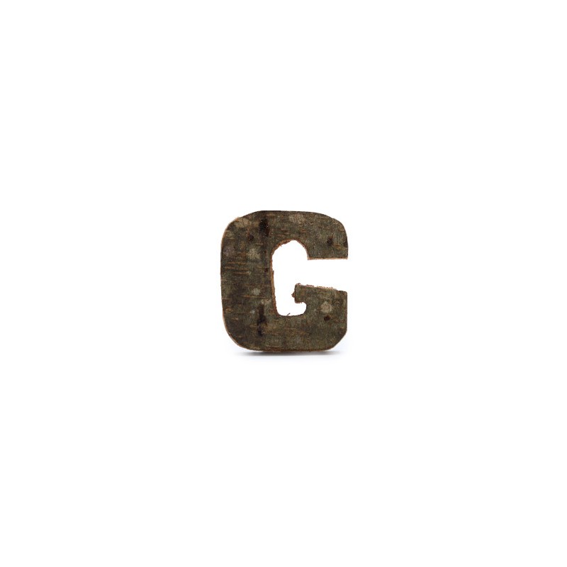 Lettera in corteccia rustica - "G" (12) - Piccola 7 cm-LETTERE IN LEGNO DECORATIVE-HOSTENATURA