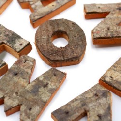 Rustic Bark Letter - "J" (12) - Small 7cm